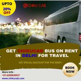 Get ChikuCab Bus On Rent in Delhi for Travel, Noida