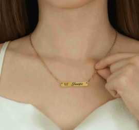 Engraved Butterfly Bar necklace, Los Angeles