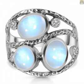 Premium Design Rainbow Moonstone Ring For Women , New York