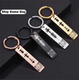 Custom Audio Scan QR Code Personalized Keychain, v, $ 10