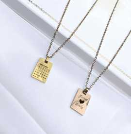 Rectangular Pendant Personalized Name Tag Necklace, $ 18