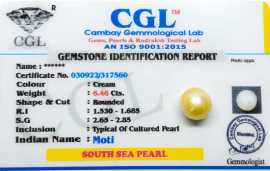 South Sea Pearl Gemstone Rounded Cut – 6.46 carats, Los Angeles