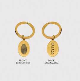 Oval Engraved keychain, $ 18