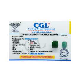Green Aventurine Gemstone Emerald Cut- 3.28 carats, Los Angeles