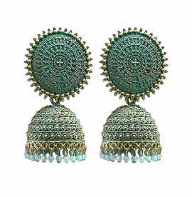 Sky Blue Armenian Style Jhumka Earrings, $ 24