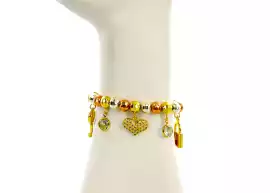 Heart, Lock, and Key Adjustable Bracelet, $ 4