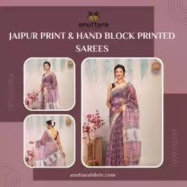Shop Jaipur Print Sarees & Hand Block Printed , Rp 1,749