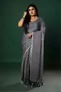  Gray Mulmul Cotton Saree , Rp 1,500