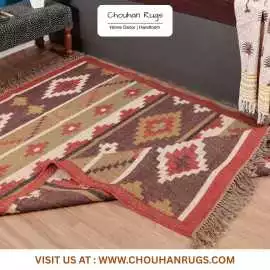 Durable Wool Jute Kilim Rugs Online, Abbotsham