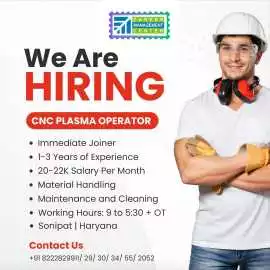 CNC Operator Recruitment | Reliable Placement Service in Sonipat, Rp 22,000, Sonipat