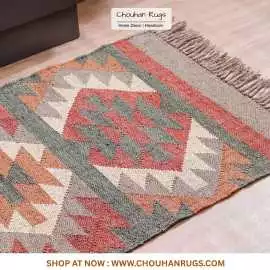 Buy Authentic Wool Jute Kilim Rugs UK & USA, Abington