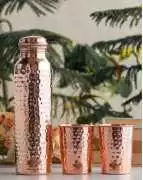 copper bottle with glass set, ₹ 1,385