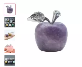 30MM Handmade Craved Lepidolite Apple Craft Statue, $ 14