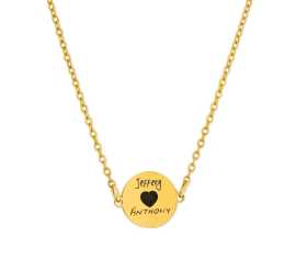 Unisex Engraved Round Necklace, Los Angeles