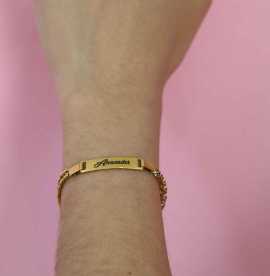 Gold Coordinates Name Bar Bracelet, $ 16
