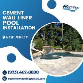 Cement Wall Liner Pool Installation in NJ, Linden