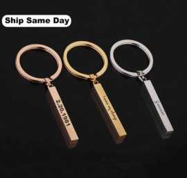 4-Sided Bar Keychain with Engraving, Los Angeles