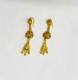 Indian Gold Plated Dangle Earrings, ps 6