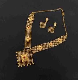 Gold Plated Boho Bib Necklace Set, $ 48