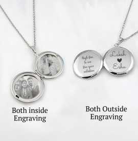 Custom Engraved Locket Necklace, $ 42