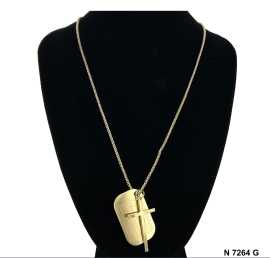 Cross Lord's Prayer Tag Bismarck Chain Necklace, $ 5