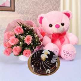 Happy Anniversary Cake & Flowers Online By Oye, ₹ 1,020