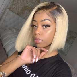 Stunning Black and Blonde Highlights Wig, Dallas