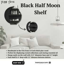Shop Unfinished Wood Crafts, Black Moon Shelf, Acton