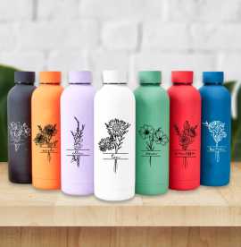 Personalized Birth Flower Water Bottle, $ 25
