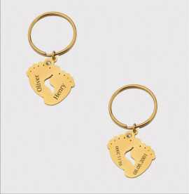Engravable Baby Foot Keychain Gift For New Mom, $ 23
