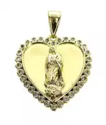 Heart-Shaped Guadalupe Pendant with Stones, $ 3