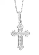 925 Sterling Cross Pendant With Chain, $ 28