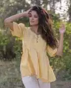 Buy Dusky Yellow Cotton Tops For Women Online By B, ₹ 1,250
