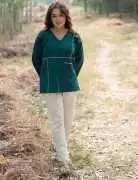 Buy Cotton Teal Blue Embroidered Top For Women By , ₹ 1,350