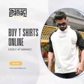 Buy T Shirts Online Easily at Maniac, ₹ 649