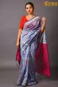 Ash Cotton-Mix Chanderi Saree, ₹ 1,056