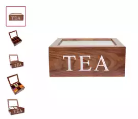 6 Compartments Wooden Chest Tea Storage Box, $ 37