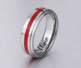 Engraved Thin Red Line Ring, $ 34