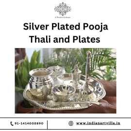  Silver Plated Pooja Thali and Plates, Jaipur