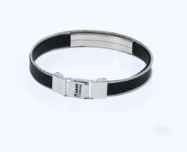 Engraved Black Belt Bracelet, Los Angeles