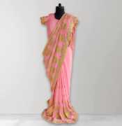 Light Pink Chiffon One Minute Saree, $ 140