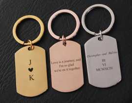 Engraved Dog Tag Keychain, $ 35