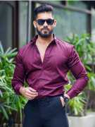 Shop Our Purple Satin Shirt Mens Online at Foomer, $ 1,249