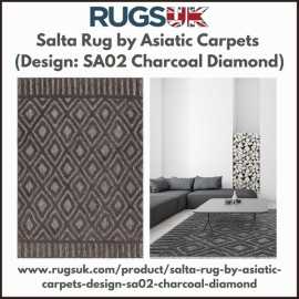Salta Rug by Asiatic Carpets in Charcoal Diamond, £ 59