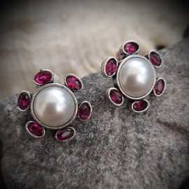 Elegant Pearl Studded Earrings at Aashirs, $ 299