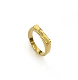 Engraved Name Initial Date handwriting Band Ring, ps 27