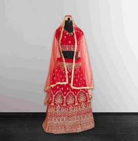 Red Punjabi Kids Lehega/Stirt Choli, $ 75