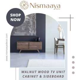 Buy Helen Walnut Wood TV Unit Cabinet & Sidebo, ps 0