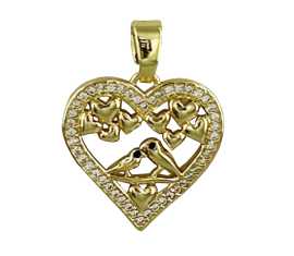 Heart Shaped Bird Pendant, $ 3