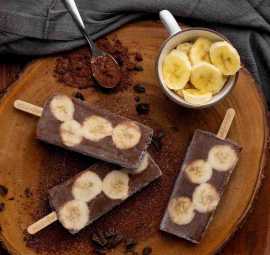 Enjoy Chocolate Ice Cream Pop with Banana Slices!, Dubai